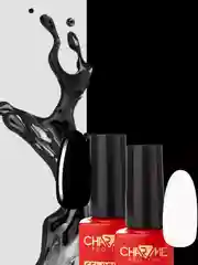 Гель-лак белый и черный для ногтей Charme Pro Line, по 10 г