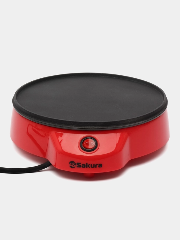 Блинница электрическая SAKURA SA-7418R, 900 Вт, красная