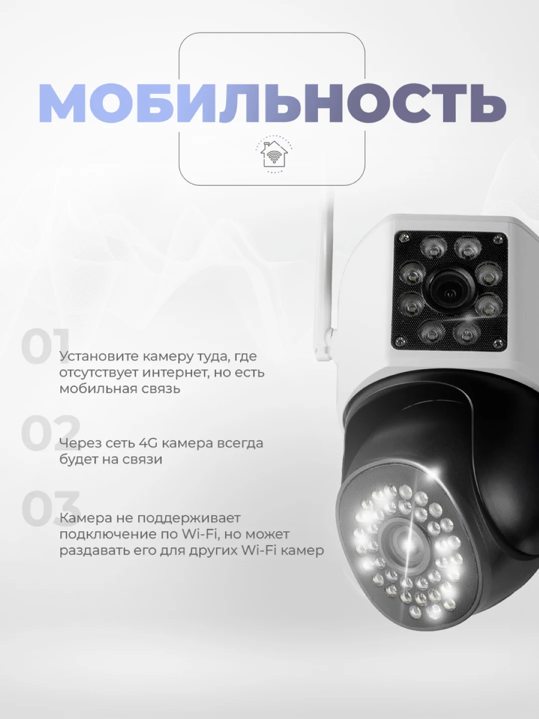 Поворотная уличная камера видеонаблюдения 4G IP Ps-Link GBC20 c 2 камерами и защитой IP66