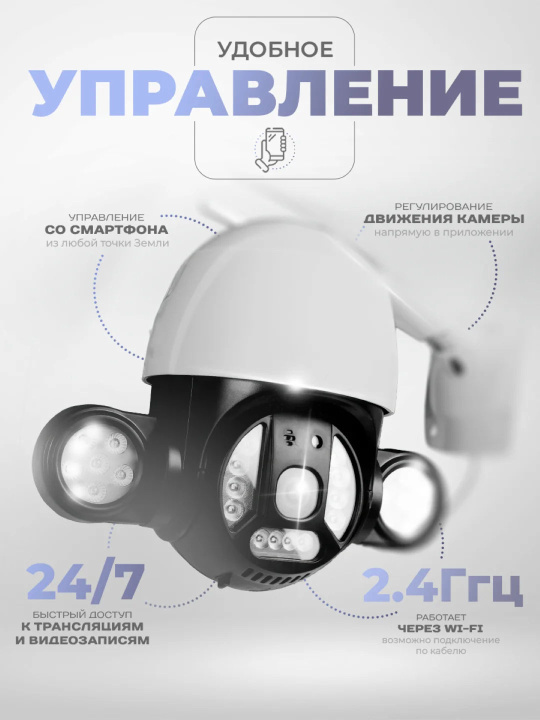 Поворотная камера видеонаблюдения WIFI IP Ps-Link PS-WPE20 c мощной LED подсветкой