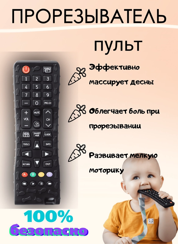 Силиконовый прорезыватель Пульт грызунок для зубов