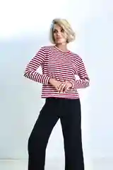Лонгслив женский, в полоску, оверсайз
