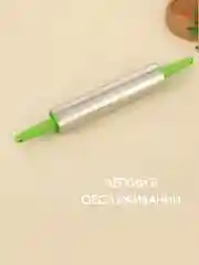 Зеленый скалка металлическая для раскатки теста с вращающимся валиком /скалка с ручками