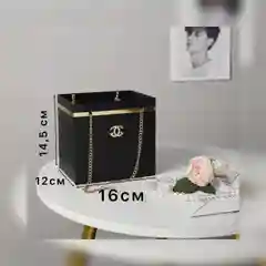 Черный подарочный пакет, сумочка из полимерного картона для подарка, 3 цвета