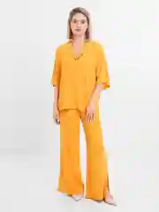 Горчичный домашний костюм женский, сингапур ткань