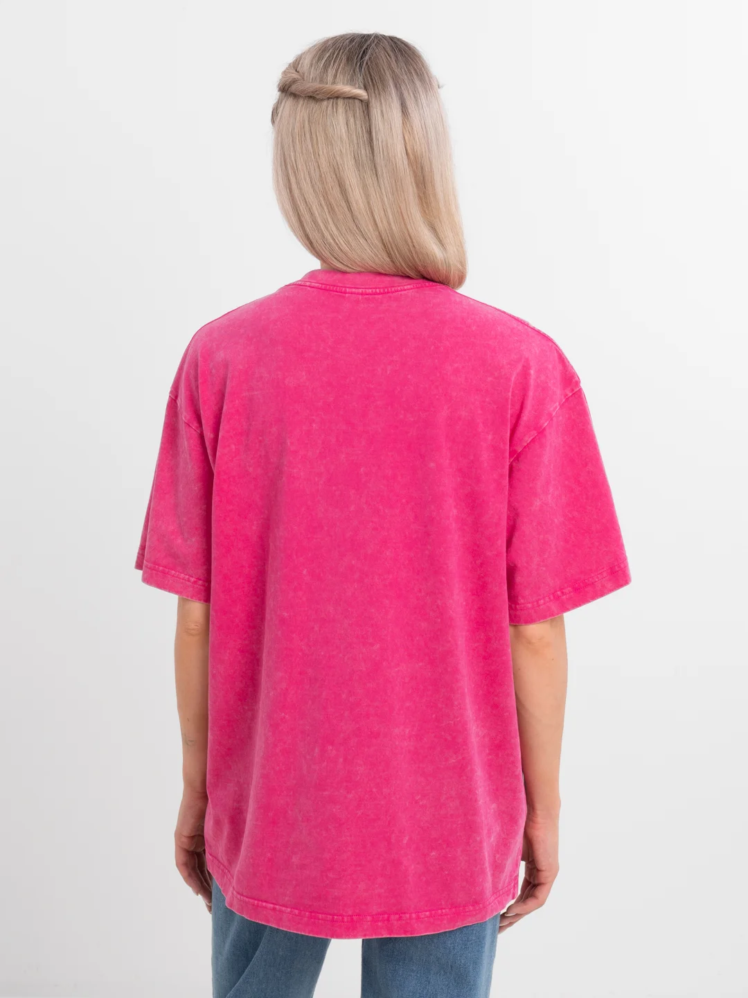 Розовый женская футболка oversize варёнка, однотонная футболка , базовая футболка, летняя футболка