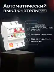 Умный двухполюсный автоматический выключатель Ps-Link MCB-2P WIFI с таймером, расписанием