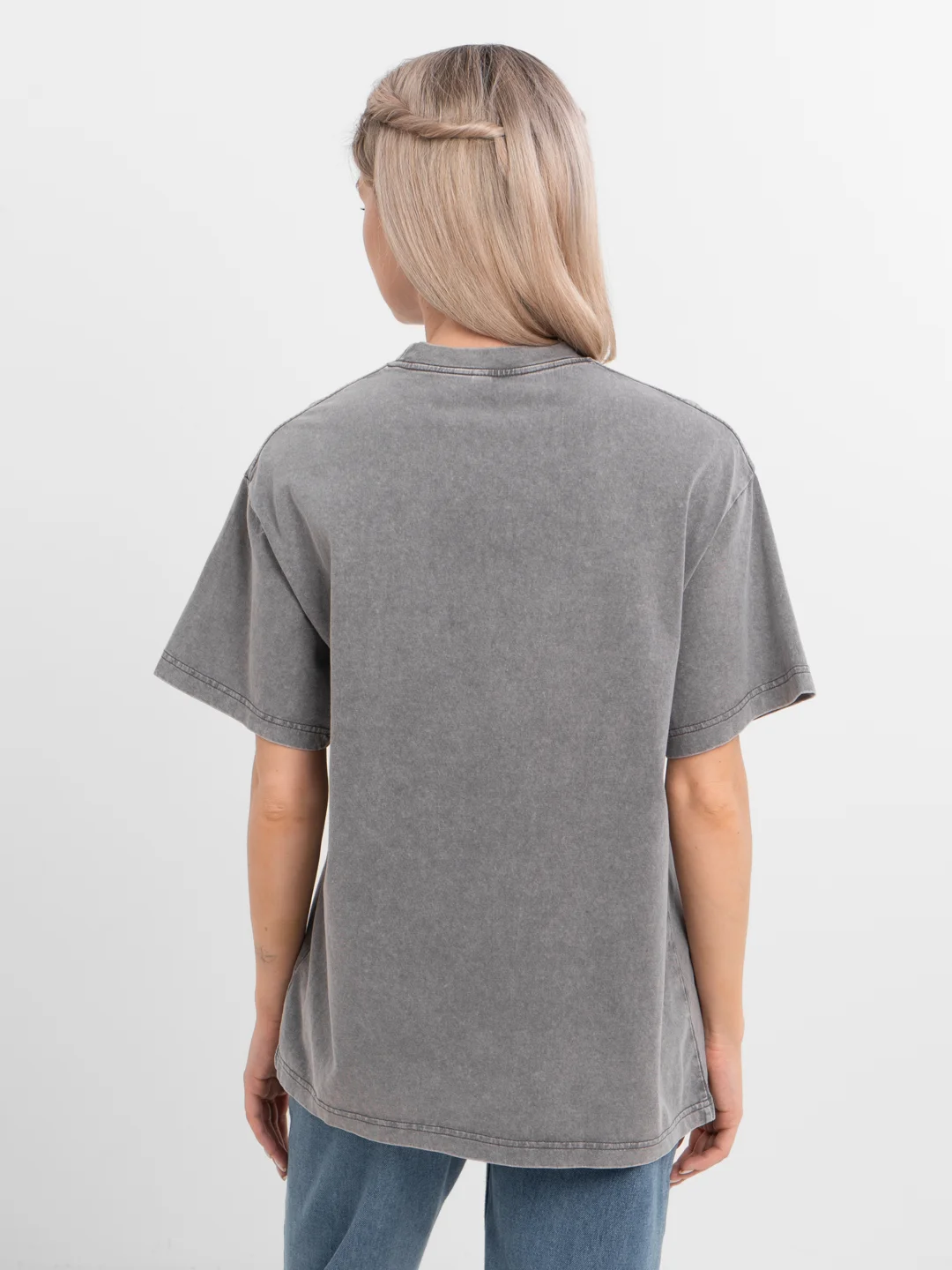 Серый женская футболка oversize варёнка, однотонная футболка , базовая футболка, летняя футболка