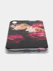 Кораллово-розовый силиконовый чехол на Honor 8X / Хонор 8Х прозрачный, с рисунком, защита камеры