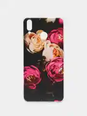 Кораллово-розовый силиконовый чехол на Honor 8X / Хонор 8Х прозрачный, с рисунком, защита камеры