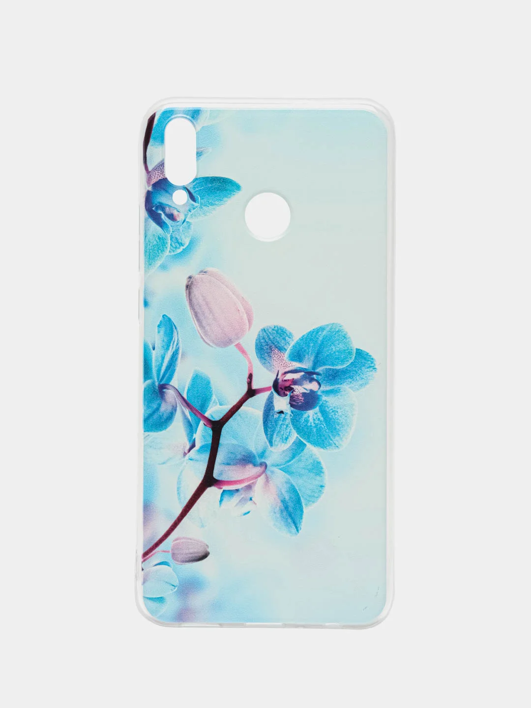 Лазурный силиконовый чехол на Honor 8X / Хонор 8Х прозрачный, с рисунком, защита камеры