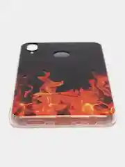 Оранжевый силиконовый чехол на Honor 8X / Хонор 8Х прозрачный, с рисунком, защита камеры