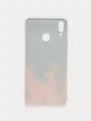 Оранжевый силиконовый чехол на Honor 8X / Хонор 8Х прозрачный, с рисунком, защита камеры
