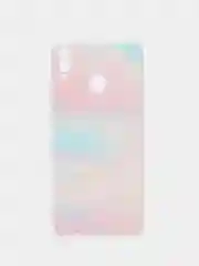 Пудровый силиконовый чехол на Honor 8X / Хонор 8Х прозрачный, с рисунком, защита камеры