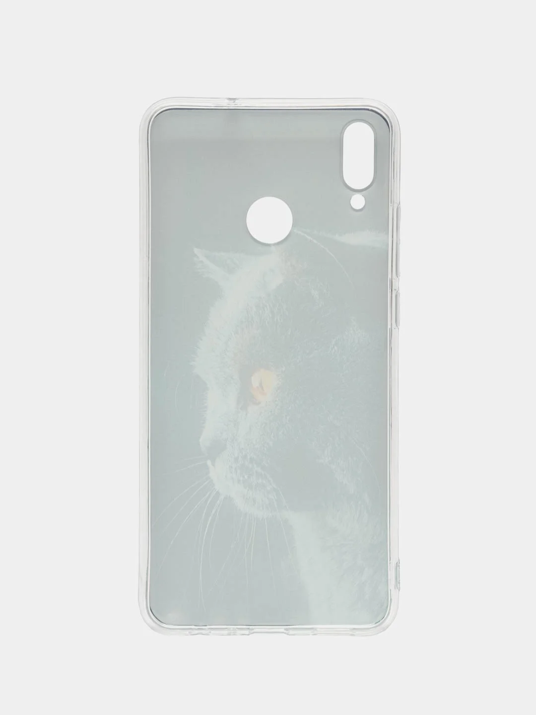 Тёмно-серый силиконовый чехол на Honor 8X / Хонор 8Х прозрачный, с рисунком, защита камеры