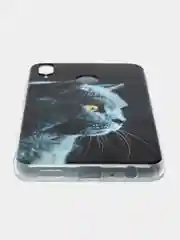 Тёмно-серый силиконовый чехол на Honor 8X / Хонор 8Х прозрачный, с рисунком, защита камеры