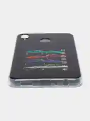 Хром силиконовый чехол на Honor 8X / Хонор 8Х прозрачный, с рисунком, защита камеры