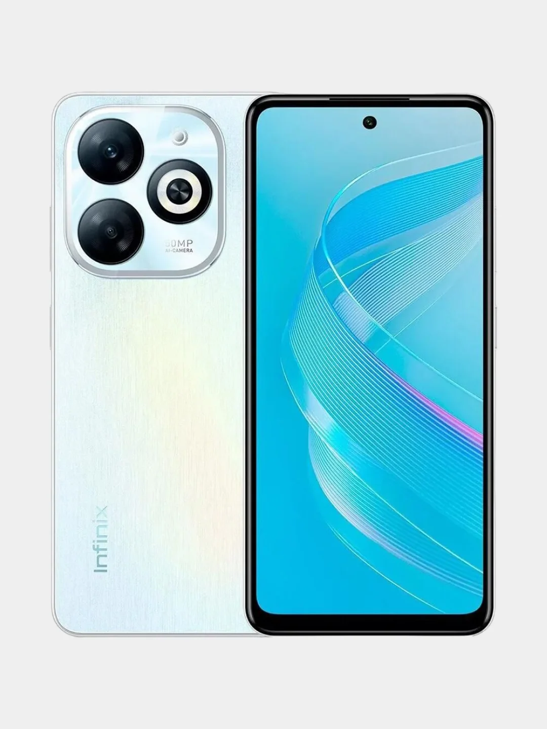 Белый смартфон Infinix SMART 8 Plus 4/128ГБ