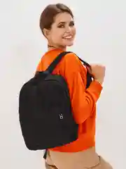 Черный женский школьный рюкзак, вельветовый мини рюкзак