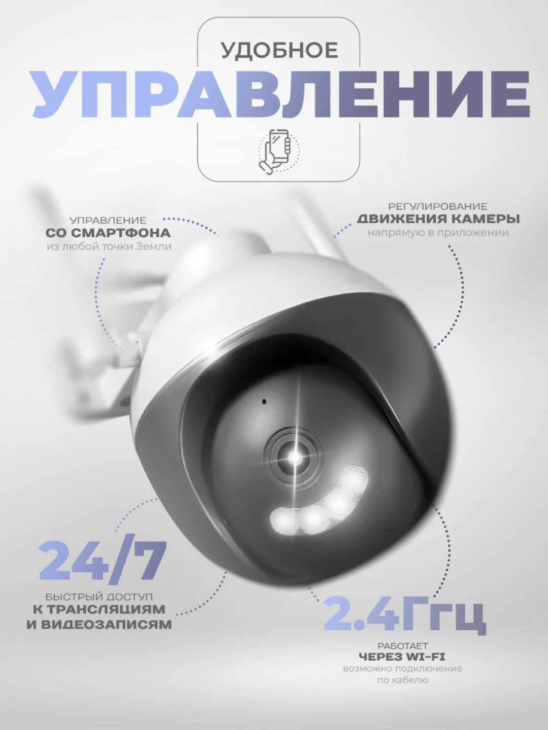Камера видеонаблюдения WIFI 2Мп Ps-Link WPA20 поворотная с LED подсветкой