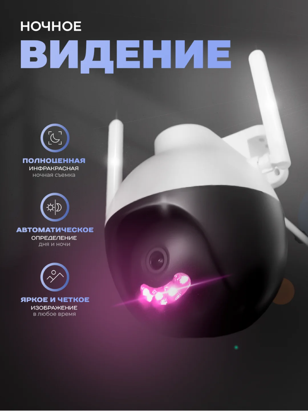Камера видеонаблюдения WIFI 2Мп Ps-Link WPA20 поворотная с LED подсветкой