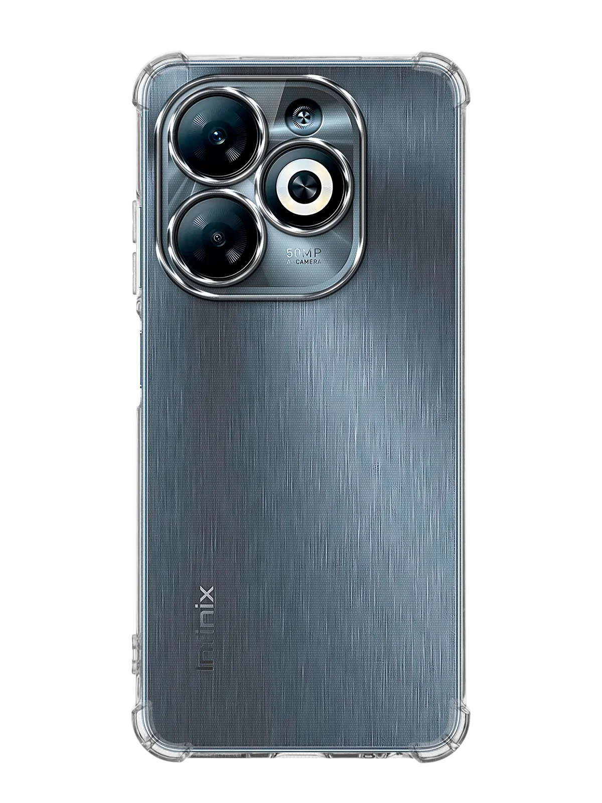 Прозрачный противоударный чехол для Infinix Smart 8 Pro силиконовый BROSCORP с усиленными углами