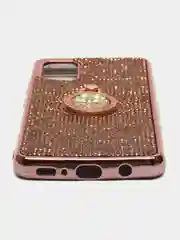 Коралловый меланж чехол со стразами и кольцом держателем для Samsung A31