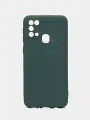 Зелёный хаки чехол для Samsung M31 силиконовый с защитой камеры