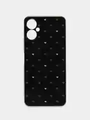 Черный чехол на Tecno Spark 9 Pro / Текно Спарк 9 Про прозрачный, с рисунком, защита камеры