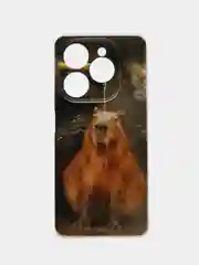 Коричневый чехол на Tecno Spark 20 Pro/20S Pro / Текно Спарк 20 Про/20S Про прозрачный, с рисунком