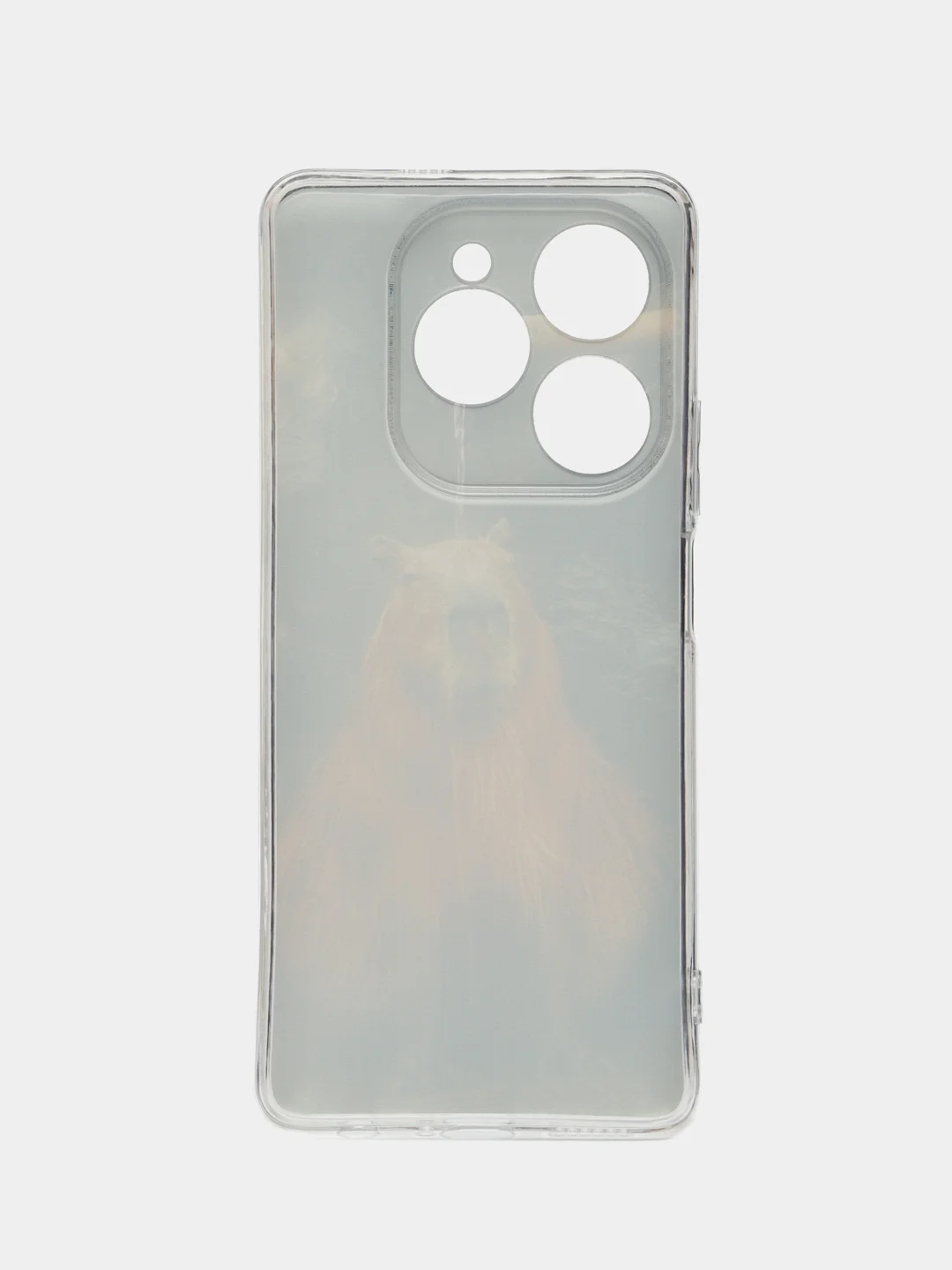 Коричневый чехол на Tecno Spark 20 Pro/20S Pro / Текно Спарк 20 Про/20S Про прозрачный, с рисунком