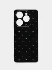 Черный чехол на Tecno Spark 20 Pro/20S Pro / Текно Спарк 20 Про/20S Про прозрачный, с рисунком