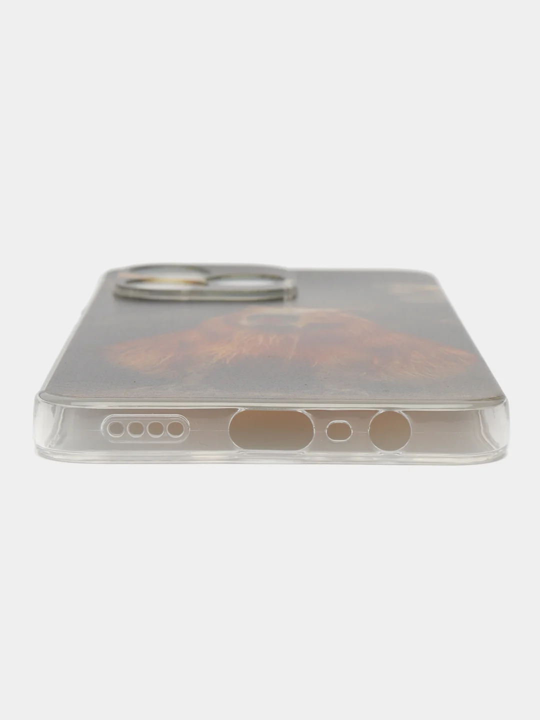 Коричневый силиконовый чехол на Realme C53/C51/Note 50 / Реалми С53/С51/Нот 50 прозрачный, с рисунком