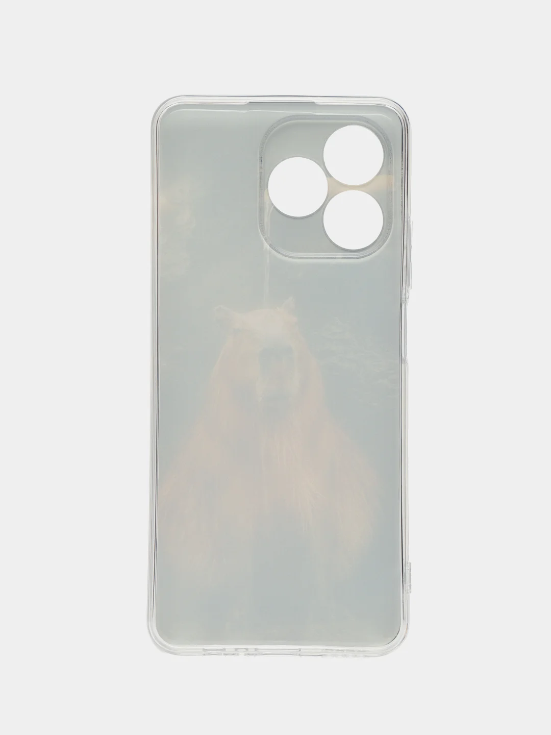 Коричневый силиконовый чехол на Realme C53/C51/Note 50 / Реалми С53/С51/Нот 50 прозрачный, с рисунком