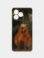 Коричневый силиконовый чехол на Realme C53/C51/Note 50 / Реалми С53/С51/Нот 50 прозрачный, с рисунком