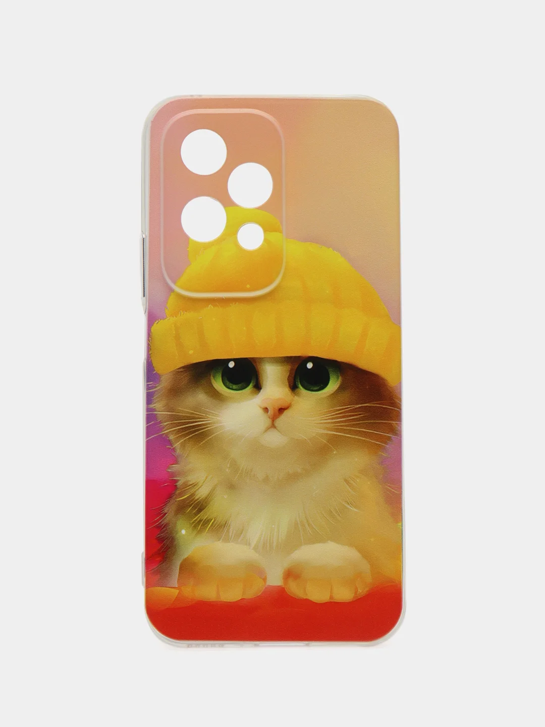 Желтый чехол на Honor 200 Lite / Хонор 200 Лайт прозрачный, с рисунком, защита камеры