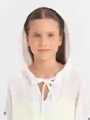 Белый туника из муслина детская пляжная с капюшоном, 2 цвета