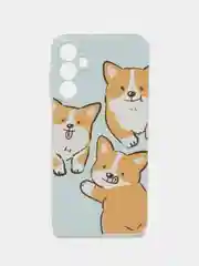 Светло-оранжевый чехол на Samsung Galaxy A15 / Самсунг А15 прозрачный, с рисунком, защита камеры