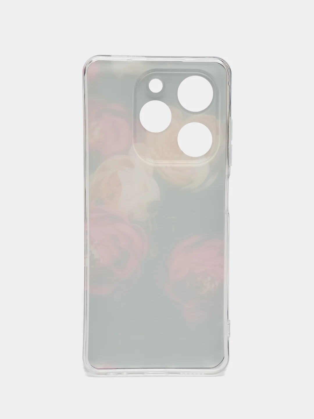 Кораллово-розовый чехол на Tecno Spark Go 2024/20C / Текно Спарк Го 2024/20C прозрачный, с рисунком