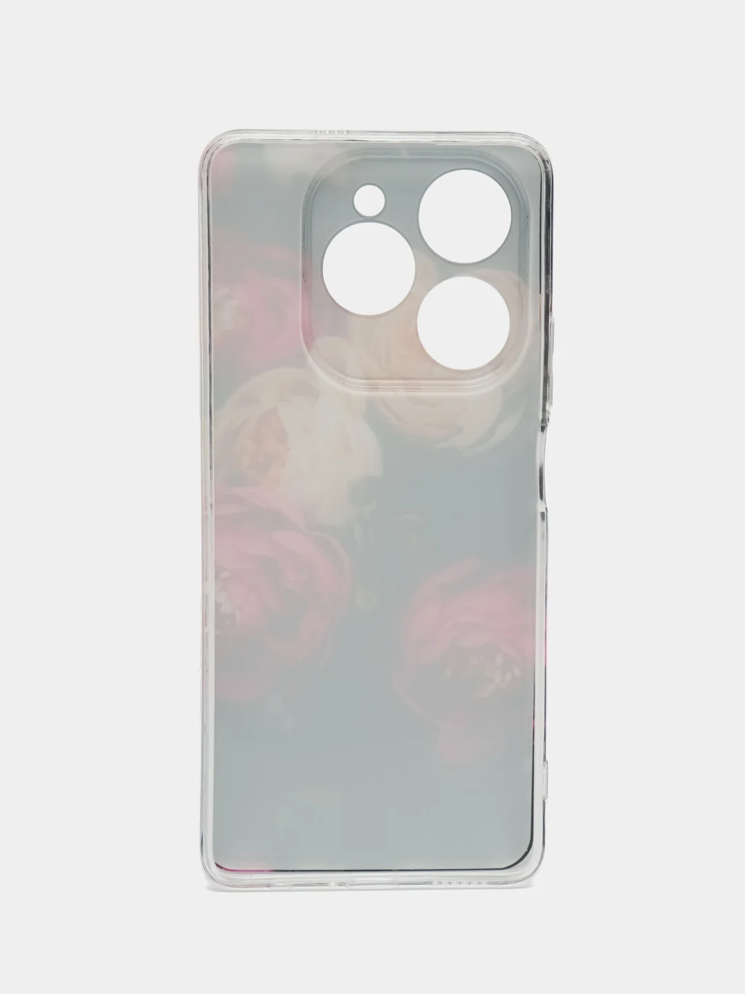 Кораллово-розовый чехол на Tecno Spark 20 Pro/20S Pro / Текно Спарк 20 Про/20S Про прозрачный, с рисунком