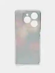 Кораллово-розовый чехол на Tecno Spark 20 Pro/20S Pro / Текно Спарк 20 Про/20S Про прозрачный, с рисунком