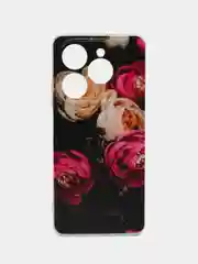 Кораллово-розовый чехол на Tecno Spark 20 Pro/20S Pro / Текно Спарк 20 Про/20S Про прозрачный, с рисунком