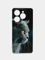 Тёмно-серый чехол на Tecno Spark 20 Pro/20S Pro / Текно Спарк 20 Про/20S Про прозрачный, с рисунком