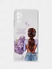 Сиреневый чехол на Xiaomi Redmi Note 10T/10 5G/Poco M3 Pro / Сяоми Редми Нот 10T прозрачный