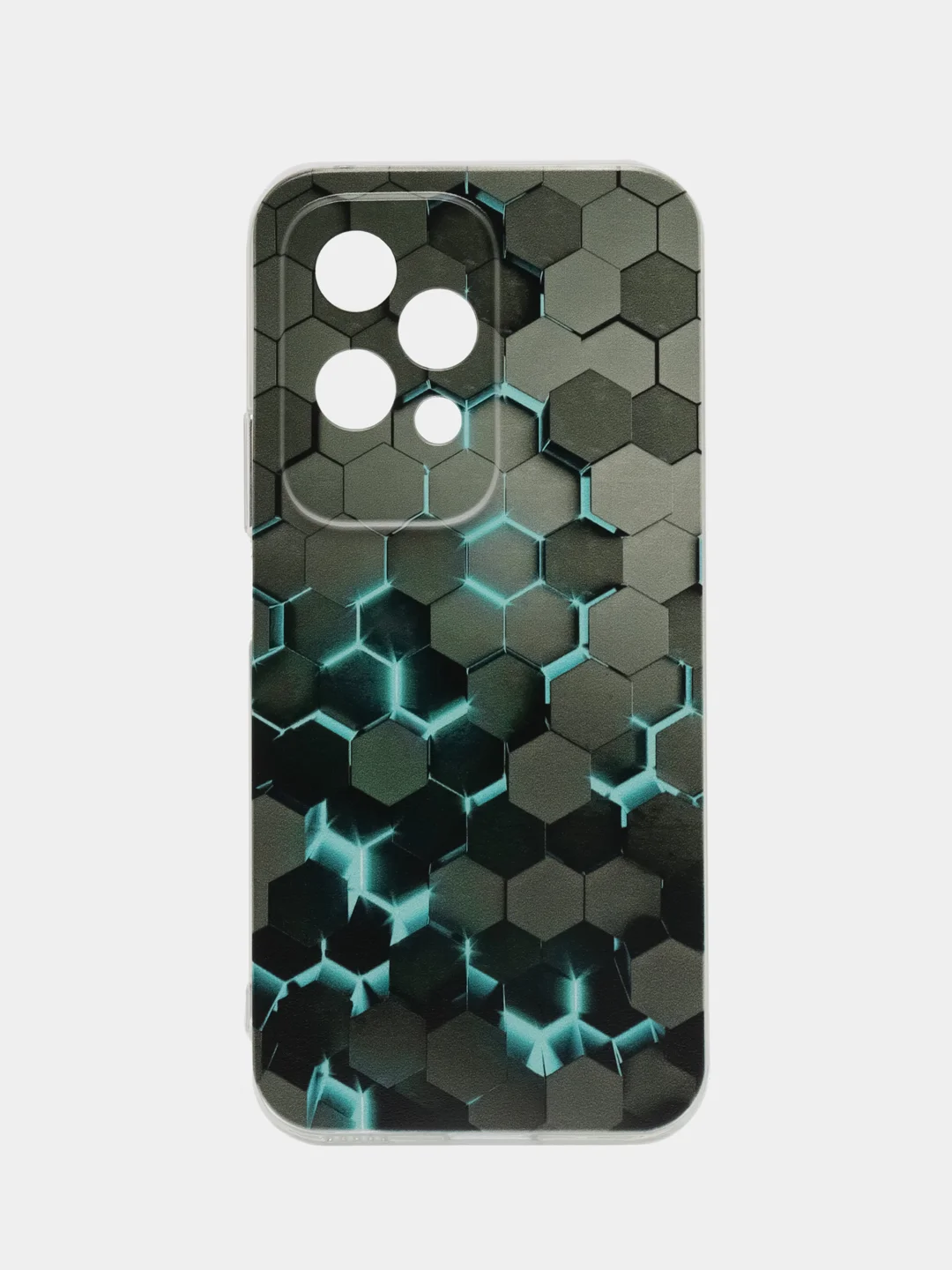 Бирюзовый чехол на Honor 200 Lite / Хонор 200 Лайт прозрачный, с рисунком, защита камеры