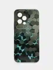 Бирюзовый чехол на Honor 200 Lite / Хонор 200 Лайт прозрачный, с рисунком, защита камеры