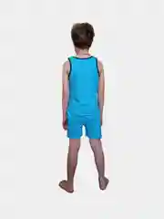 Лазурный комплект детский хлопковый, майка и шорты для мальчиков и девочек