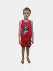 Красный комплект детский хлопковый, майка и шорты для мальчиков и девочек
