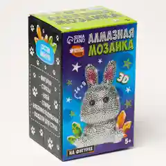 Алмазная мозаика на фигурке для детей Милый зайчик, полное заполнение