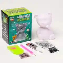 Алмазная мозаика на фигурке для детей Милый мишка, полное заполнение